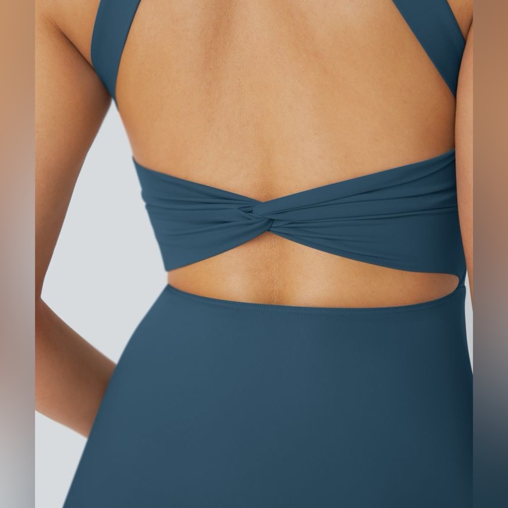 HALARA Teal Blue Fit-and-Flare Mini Dress - Picture 6 of 11